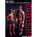 1/35 resin unpainted model set, Vietnam War - American soldiers and Vietnamese girls' unassembled and unpainted GK