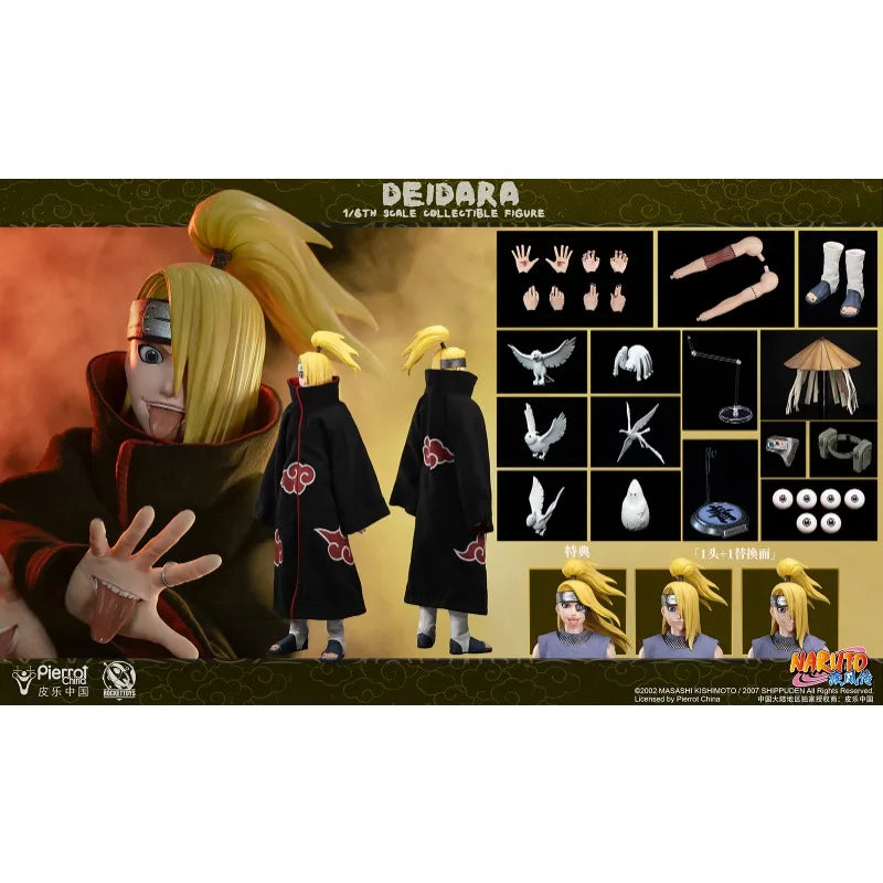 In Stock RocketToys Original Naruto Akatsuki Deidara Soldier 27.5cm Action Figure Anime Models Toy Doll Gift Hobby Collectible