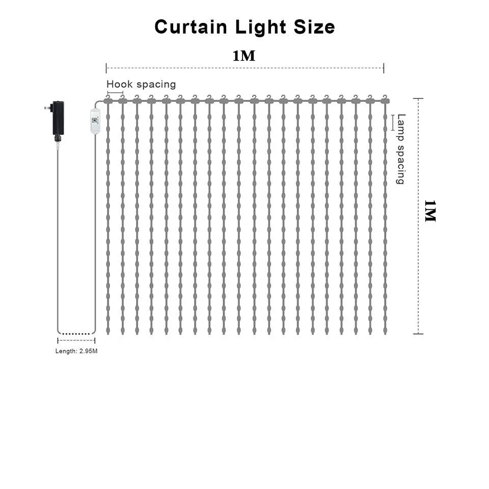 Smart LED Curtain Light APP Control RGB Dimmable DIY Pattern Music Ambient Lighting For Home Holiday Party Christmas Decoration