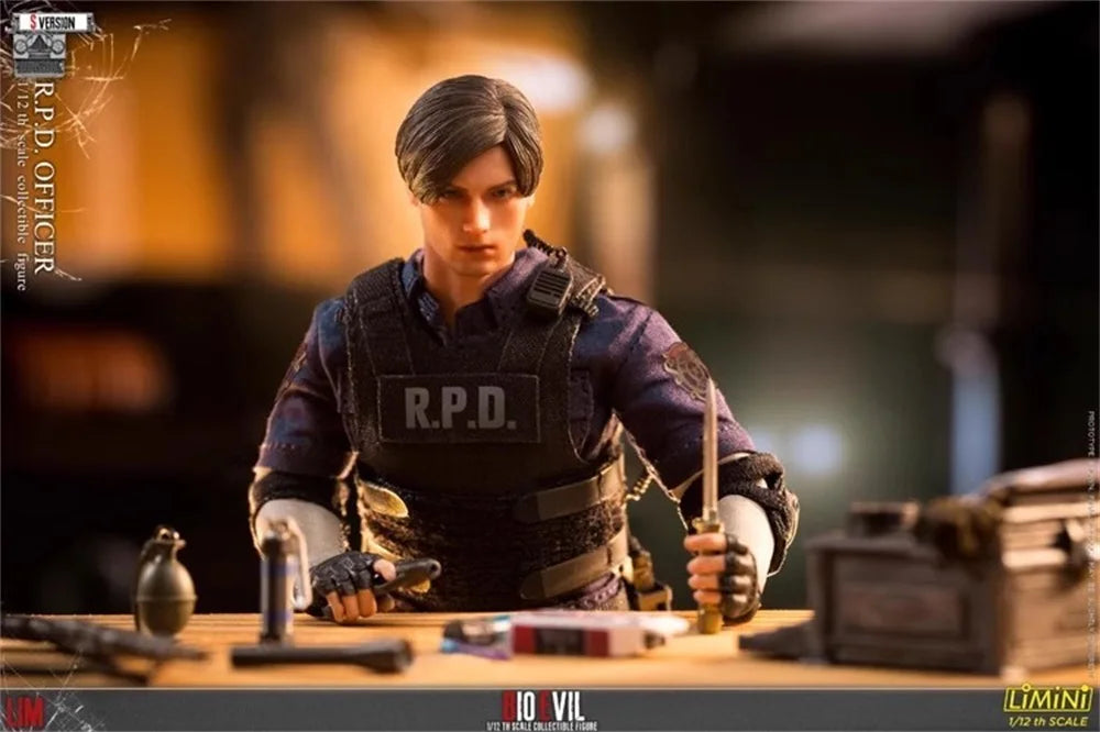 1/12 LIMTOYS Resident Of The Evil Lyon BIO EVIL-RPD Handsome Guy Officer Game Elements S Version 2 Head Full Set Gift