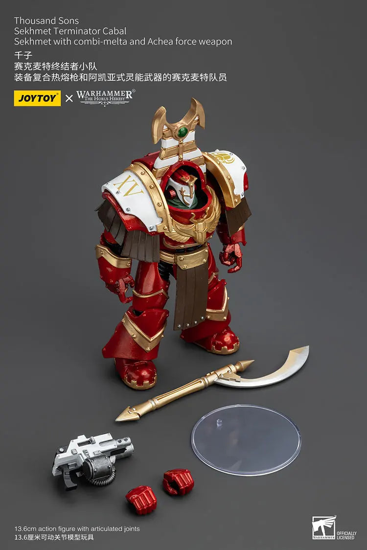JOYTOY Warhammer "The Horus Heresy" Thousand Sons Sekhmet Terminator Cabal Sekhmet With Combi-Melta And Achea Force Action Doll