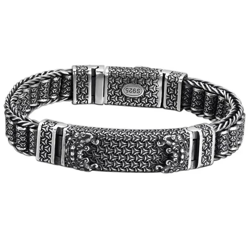 Bracelet Bangle Pure Argent Money 925 Sterling Silver Vintage Luxury Brand Fine Jewelry Man Woman 2024 New Official-Website B13