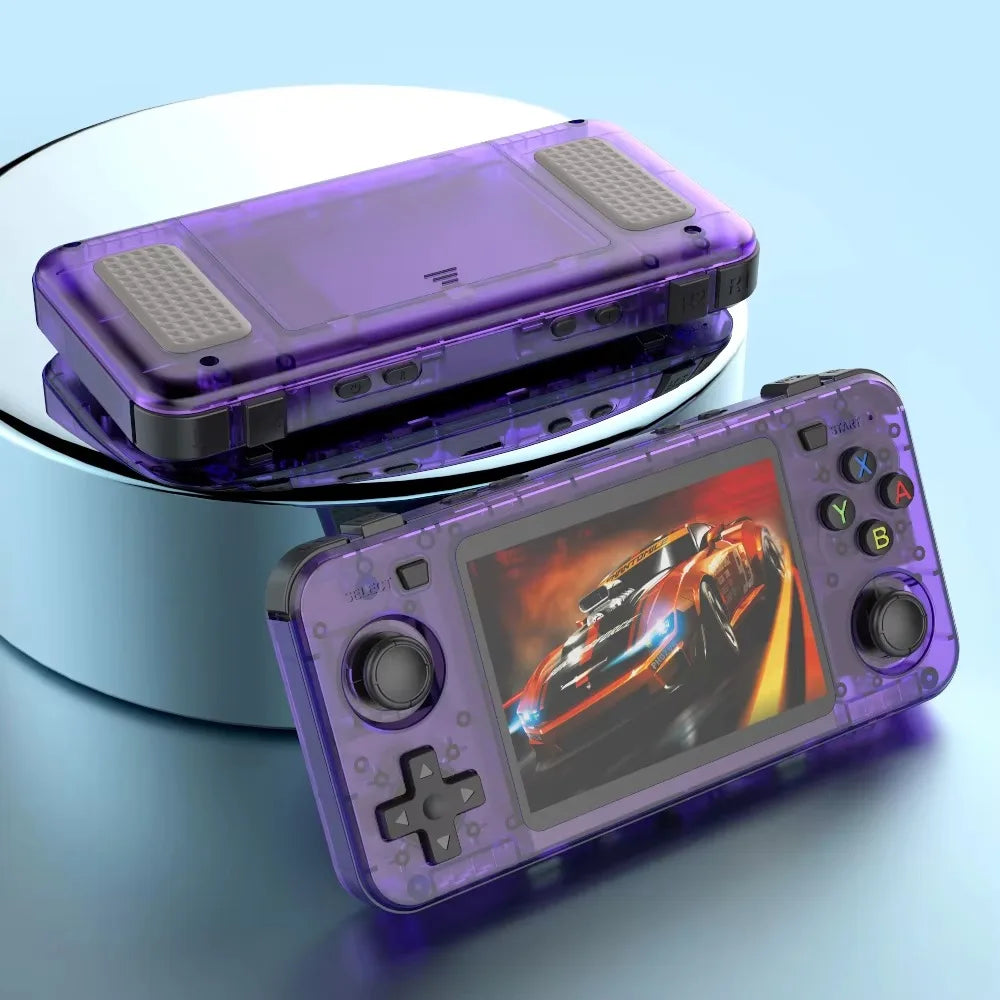 R36H Handheld Game Console 3.5-inch IPS Screen Retro Gaming Player with 3000mAh Battery 64GB/128GB Storage Linux RK3326