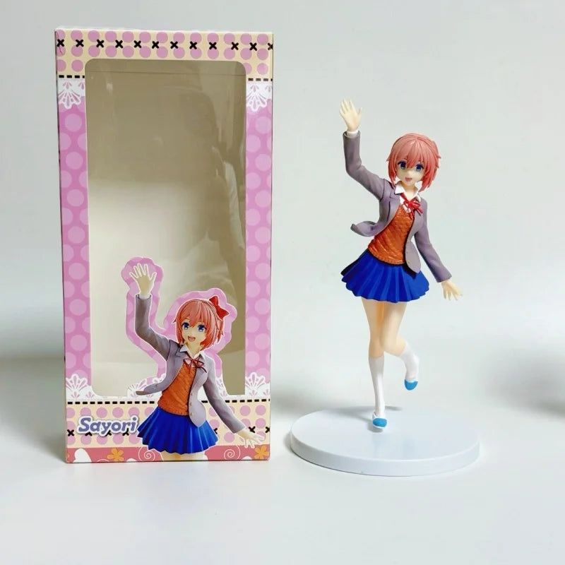 Neue Anime Doki Literature Student Uniform Club Actionfigur Modell Niedliches hübsches Mädchen Spielzeug Monika Sayori Sammlerstück Weihnachtsgeschenke