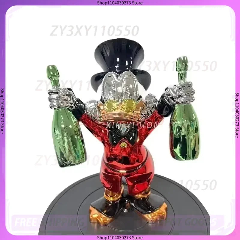 2025 New Electroplated Donald Duck Wine Bottle Fiberglass Creative Decoration Personalized Indoor Cartoon Customized Gift