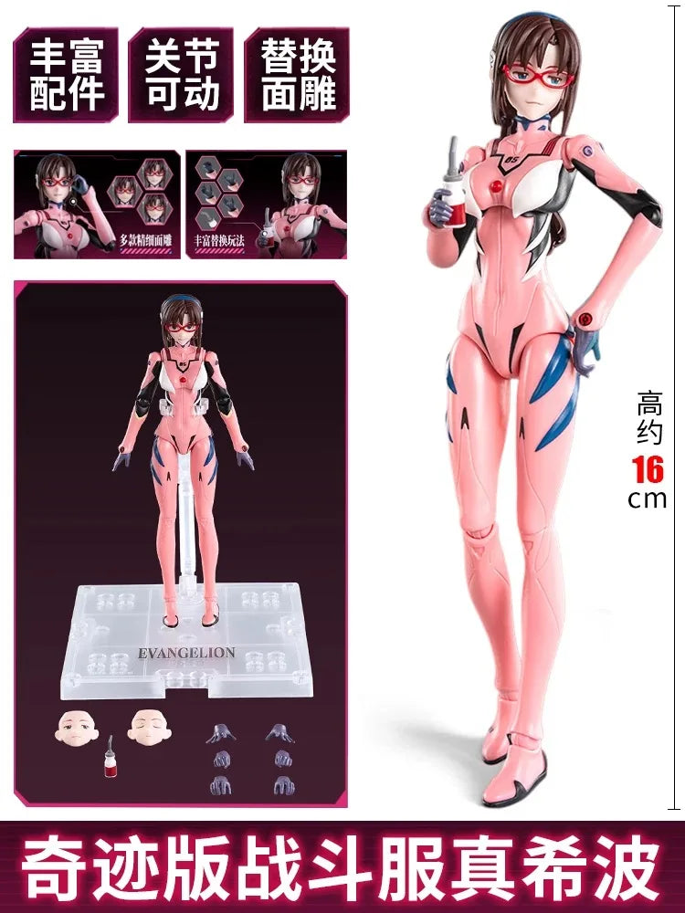 Original Blokees Eva Fantastics Series Asuka Shikinami Langley Action Figure Anime Movable Kit Model Toy Collection Toys Gift