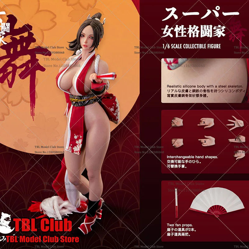 Ninja Cat N001 1/6 Scale Mai Shiranui Kämpferin 30 cm (12 Zoll) bewegliche Augen Stahlrahmen Silikonkörper Komplettset Actionfigur Puppe