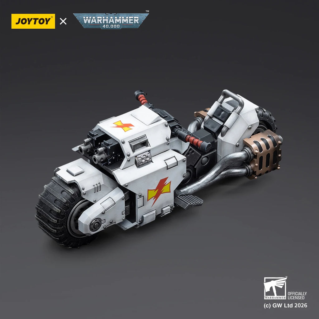 【Pre Sale】Original JOYTOY 1/18 Action Figure Warhammer 40000 White Scars Raider-pattern Combat Bike Model Toy Collection