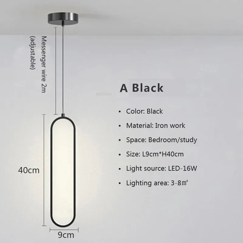 Modern Minimalist LED Pendant Light Chandelier For Bedroom Restaurant Living Room Gold Black Hanging Lamps Decoration Led Lustre