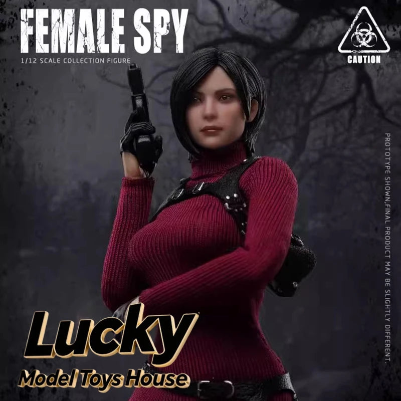 In Stock 1/12 Rolling Eyes Design Ada Wang Red Sweater 6inch BROTOYS LR011 Spy Female Killer Action Figure Model Collection