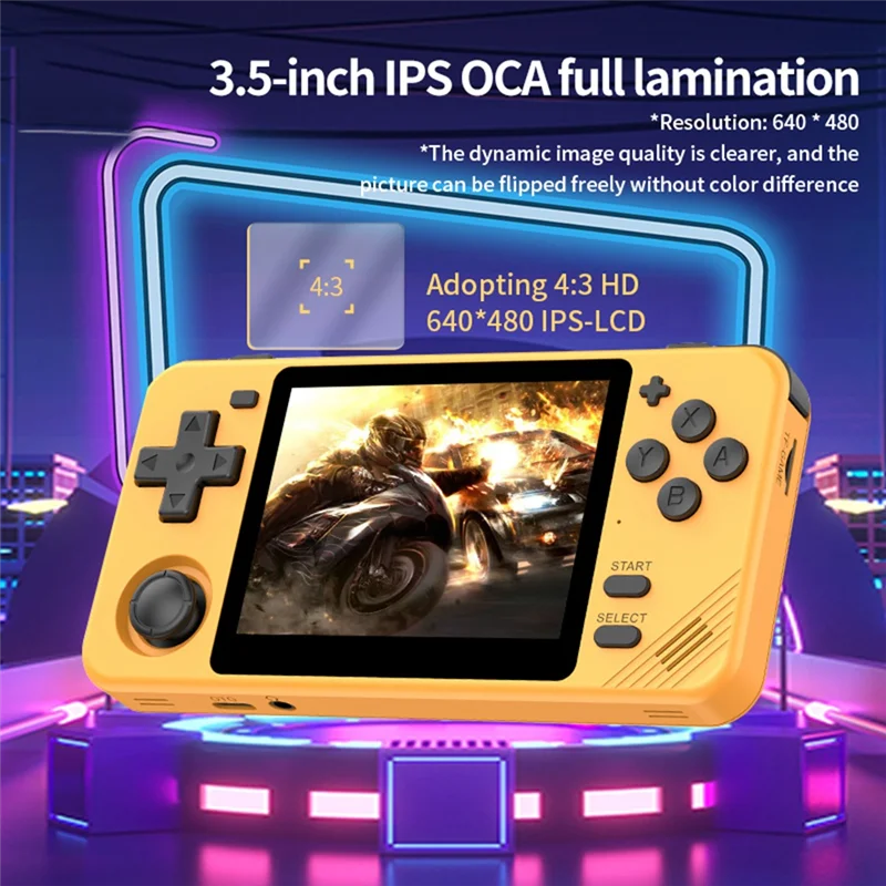 RGB10X Handheld Game Console 64GB 3.5 Inch IPS Screen Open Source For GBC GBA PSP NDS Simulator Video Game Console B-A25R