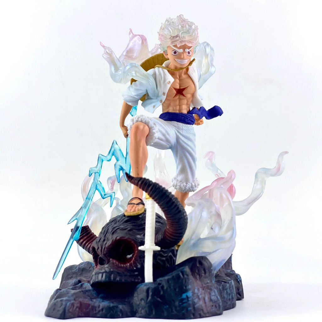 One Piece 23cm Lx Luffy Nika Action Figures GK Light-Up Statue PVC Model Anime Peripheral Toy Desktop Ornament Collectible Gift