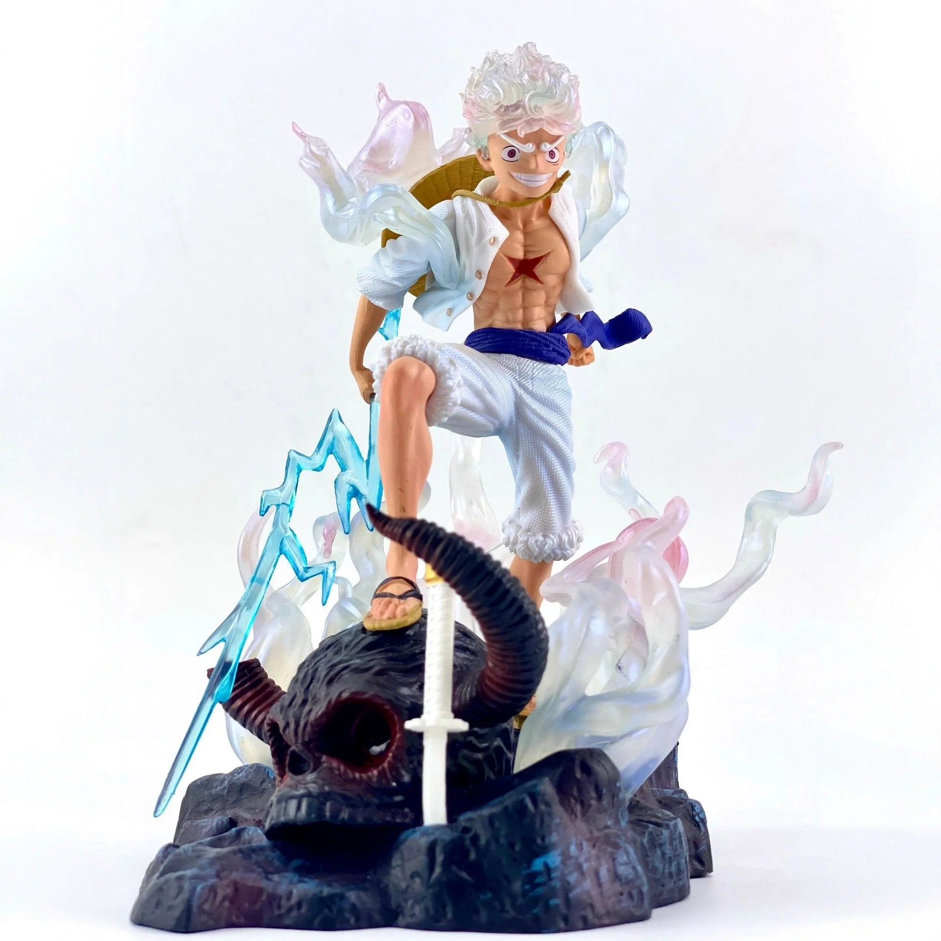 One Piece 23cm Lx Luffy Nika Action Figures GK Light-Up Statue PVC Model Anime Peripheral Toy Desktop Ornament Collectible Gift