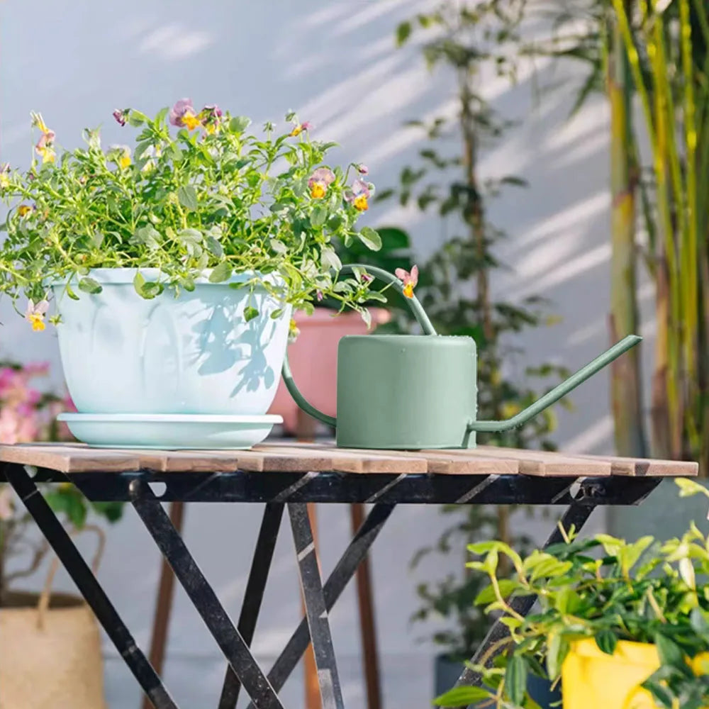 Long Spout  Leakproof Watering Can Stainless Steel Large Capacity Watering Pot 1.3L Comfortable Long Spout Watering Can Set