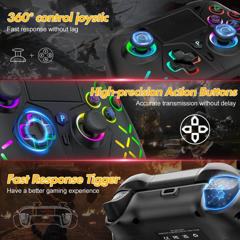 Wireless Controller for PS5 Console Steam/PC Joystick Turbo Dual Vibration Remote Control Rocker Supports BLACK MYTH WUKONG Game