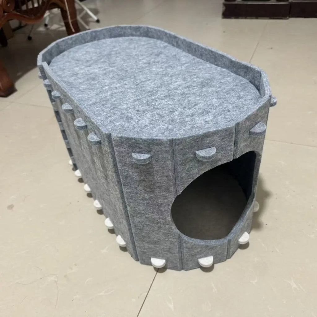 Cat House for Indoor Cats, Cat Bed Cave for Cats, Scratch Resistant Peekaboo Cat Caves, Foldable Cat Tunnel Enclosed Bed