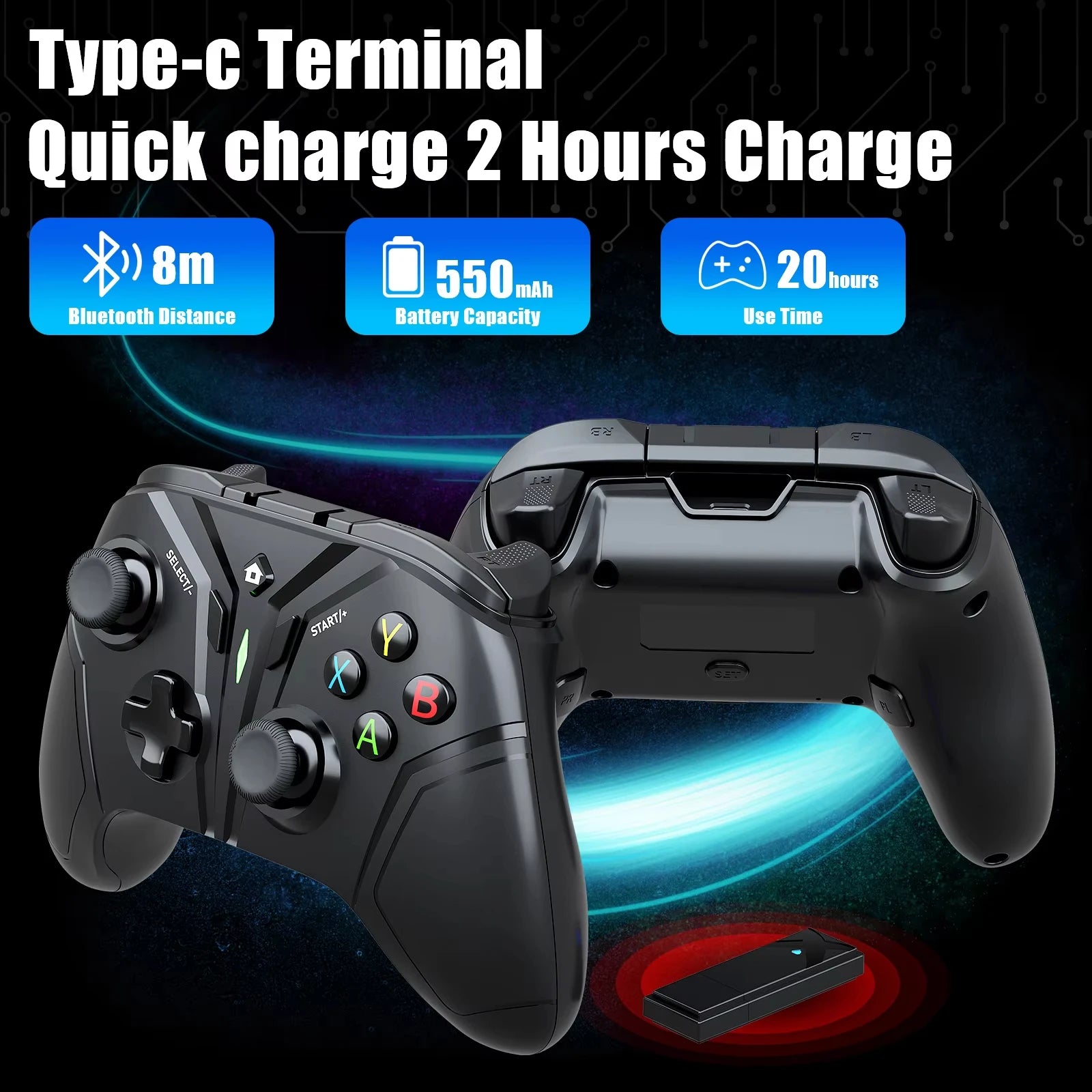 Switch Wireless Gamepad for Nintendo Switch, Android IOS, PC Ps3 Games Hall Effect Stick with Six-axis Bluetooth Game Controller