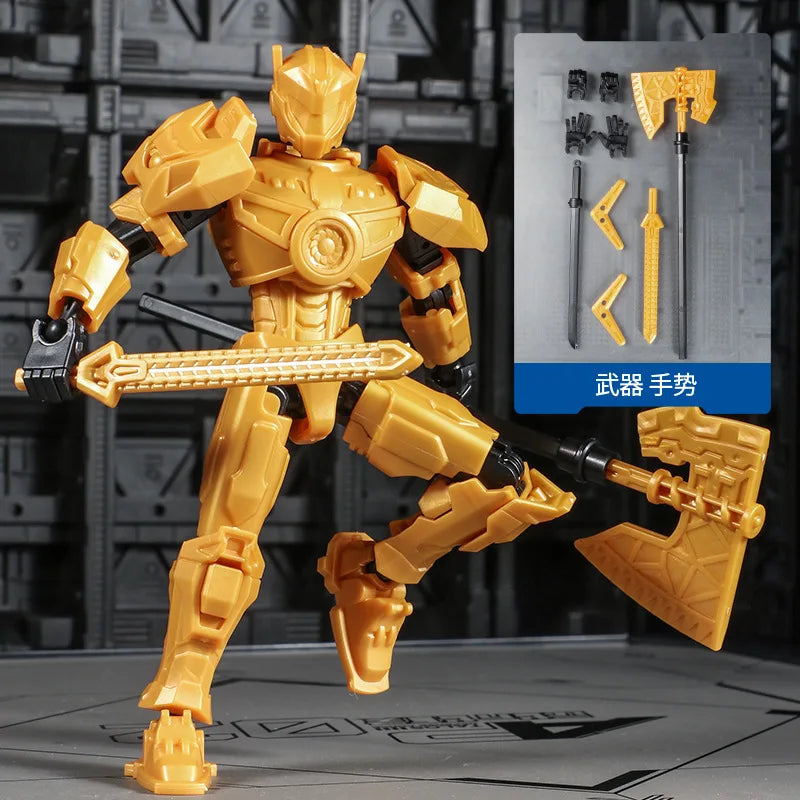 Lucky 13 Multi Joint Action Figure Knight Justice Shield Mecha Toy Model Robot Doll Gift for Boys