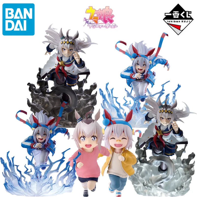BANDAI Genuine Ichiban Kuji Pretty Derby Cinderella Gray Anime Oguri Cap Tamamo Cross Action Figure Toys Biys Girls Gift Model