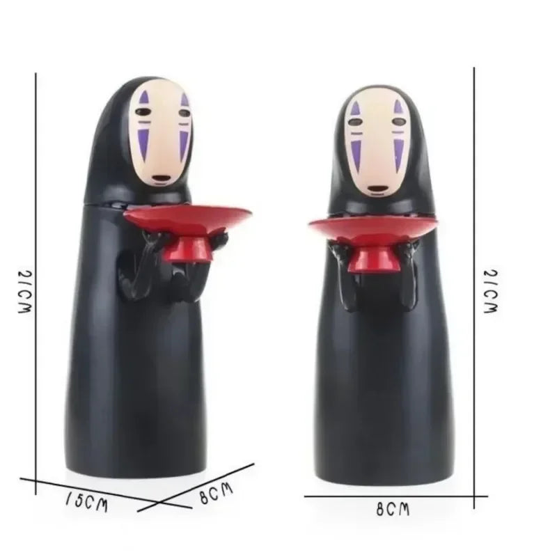 Creative Coin Saving Jar Anime Figure Ornament Faceless Man Saving Pot Spirited Away Electric Collectible Model Decor Cute Gift