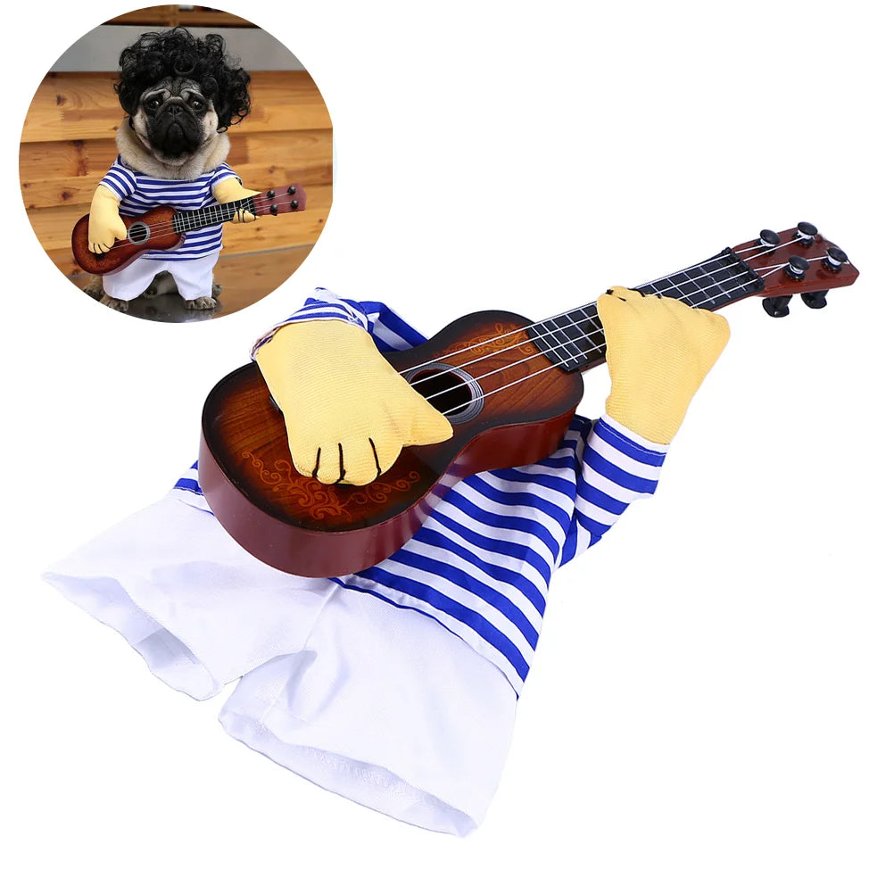 Guitar Playing Costume Pet Clothes Puppy Dress Christmas Gift Dog Wear Home Garden Supplies Dog Apparel Jacket