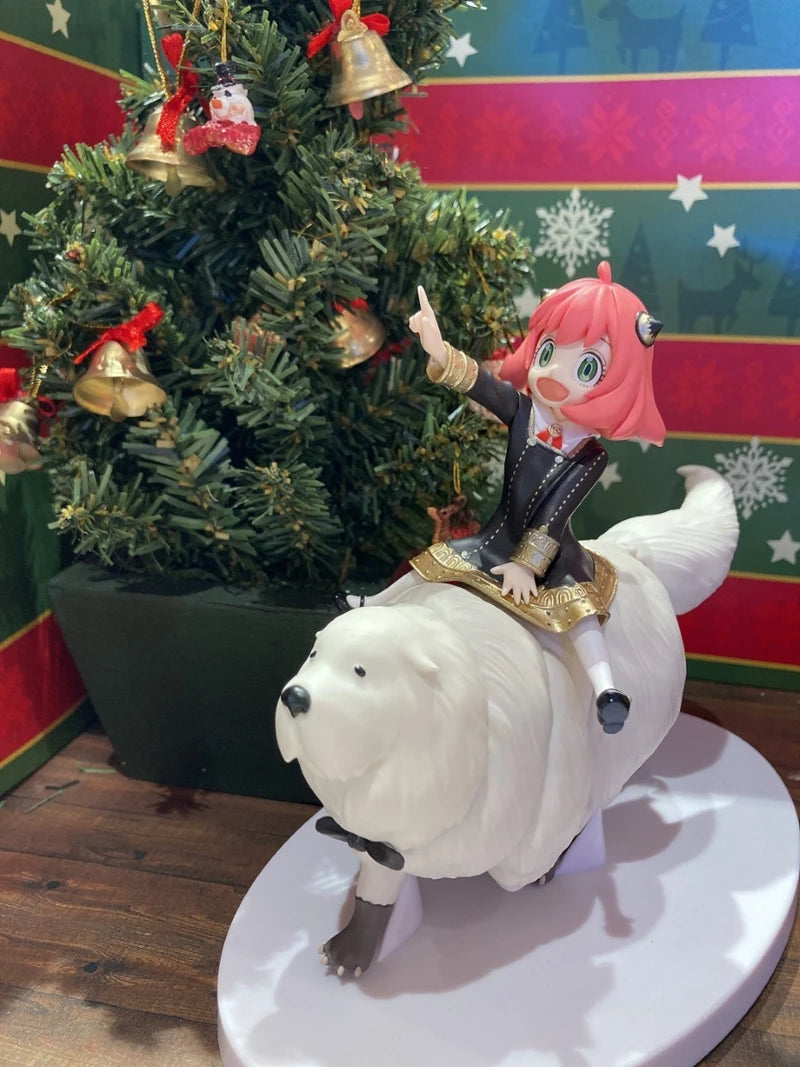 14cm SPY×FAMILY Anya Anime Figure Bond Anya Forger Action Figures Kawaii Girl Riding Dog Figurine PVC Collection Model Doll Toy