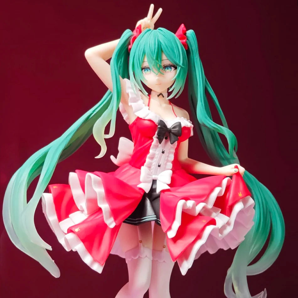 Anime Neue Hatsune Miku Figur Mini Charakter Ornamente kawai rosa grün Hatsune Tischdekoration für Zuhause Erwachsenenspielzeug Kindergeburtstag