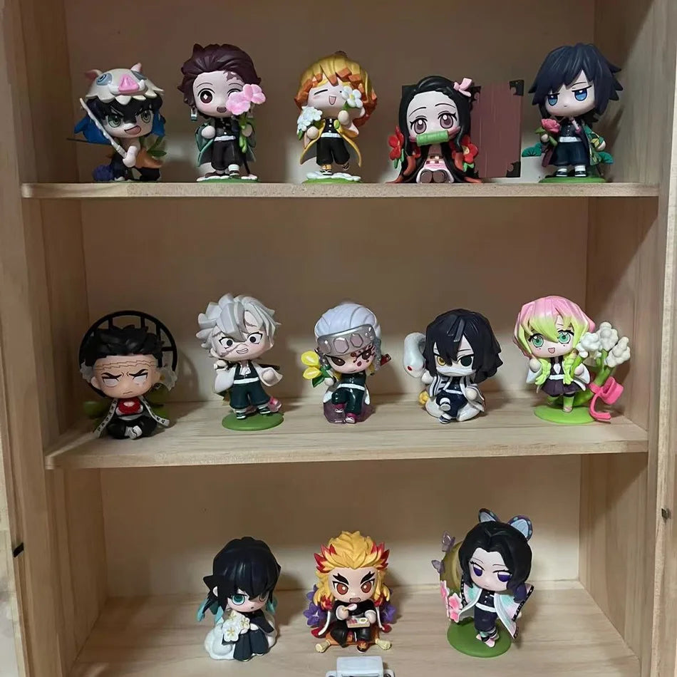 12 Styles Demon Slayer Anime Figure Set Q Version PVC Collectible Model Toy for Kids Adults Anime Fans Gift