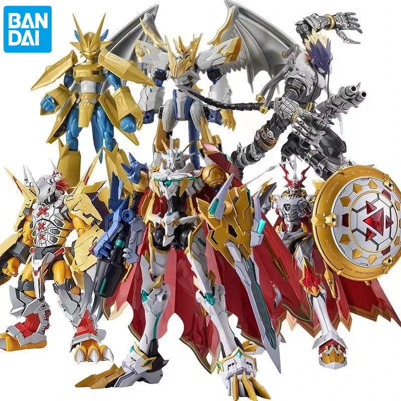 Original Bandai Digimon Adventure WarGreymon Omegamon Beelzebumon Gallantmon Alphamon Paildramon Action Figure Model with box