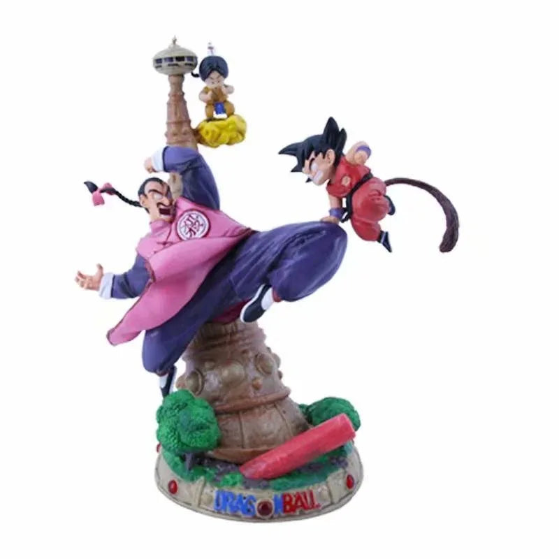 28cm Dragon Ball Goku Childhood Vs Tao Pai Pai Anime Figure Model Statue Boys Collection Desktop Decoration Ornament Toys Gifts