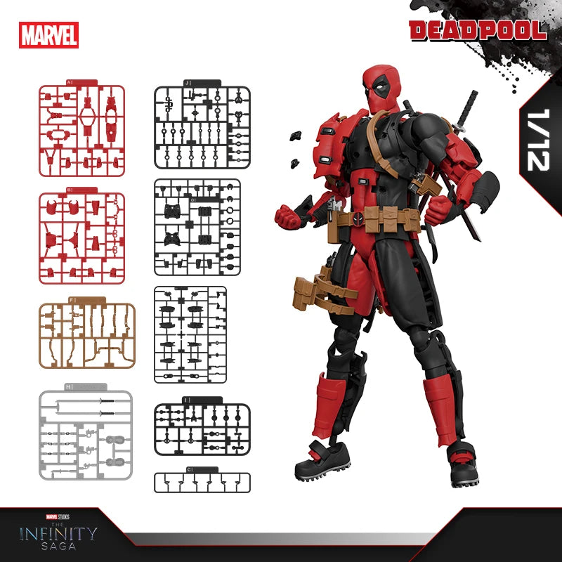 New Fondjoy Deadpool Assembled Model 1/12 Action Figure Movie Characters Collectible Model  PVC Model Toys Boys Birthday Gifts