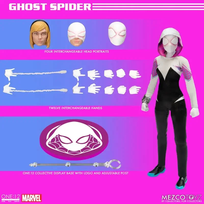 Spot Sale100% Original Mezco Toyz Comics One:12 Collective Ghost Spider Spider-Gwen Anime Action Collection Figures Model Toys