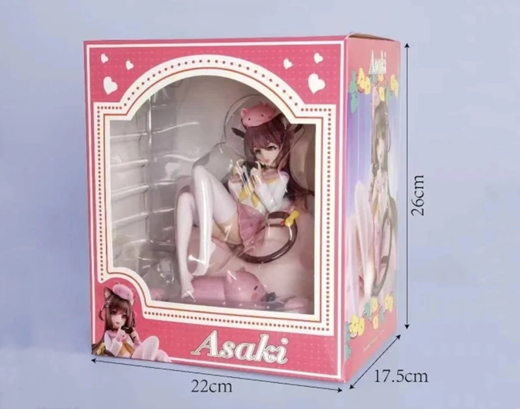 26CM Аниме Асаки Фигурка Виртуална котва Прасе Принцеса Поръчката за заек ли е? Седящ модел играчка Подаръчна колекция Екшън Фигурка PVC