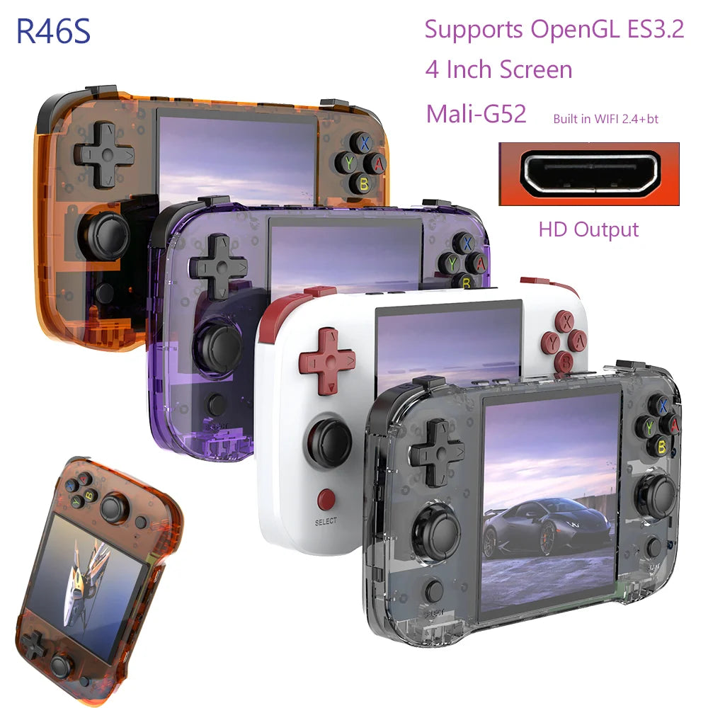 R46S Retro Handheld Game Console Linux System 4.0inch IPS Screen RK3566
