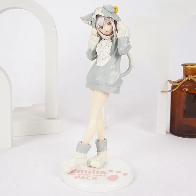 20cm RE: Zero-Starting Life in Another World Anime Figure Emilia Rem Ram Puck Starting Action Figures Collection Model Doll Toys