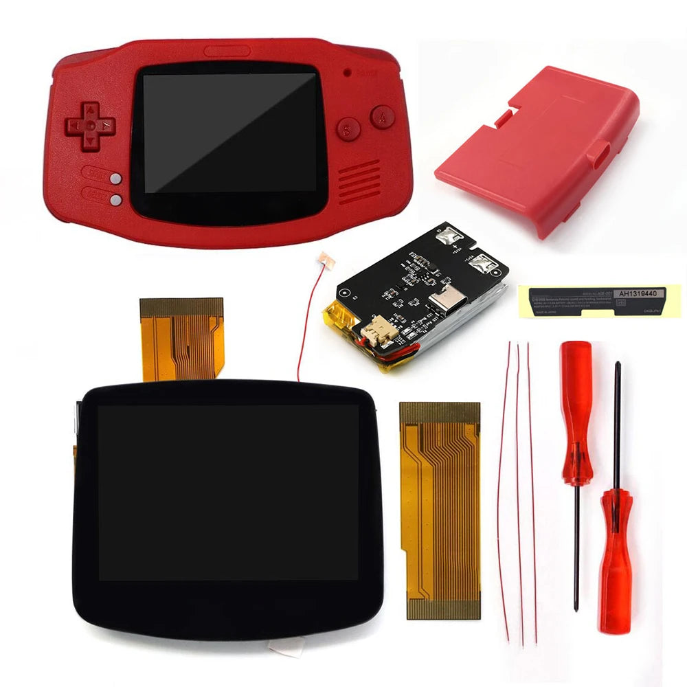GBA V5 Laminated IPS LCD Backlight KIT Built-In Rechargeable 1800mAh Lithium Battery Type-c Port For Gameboy Adavance GBA Shell