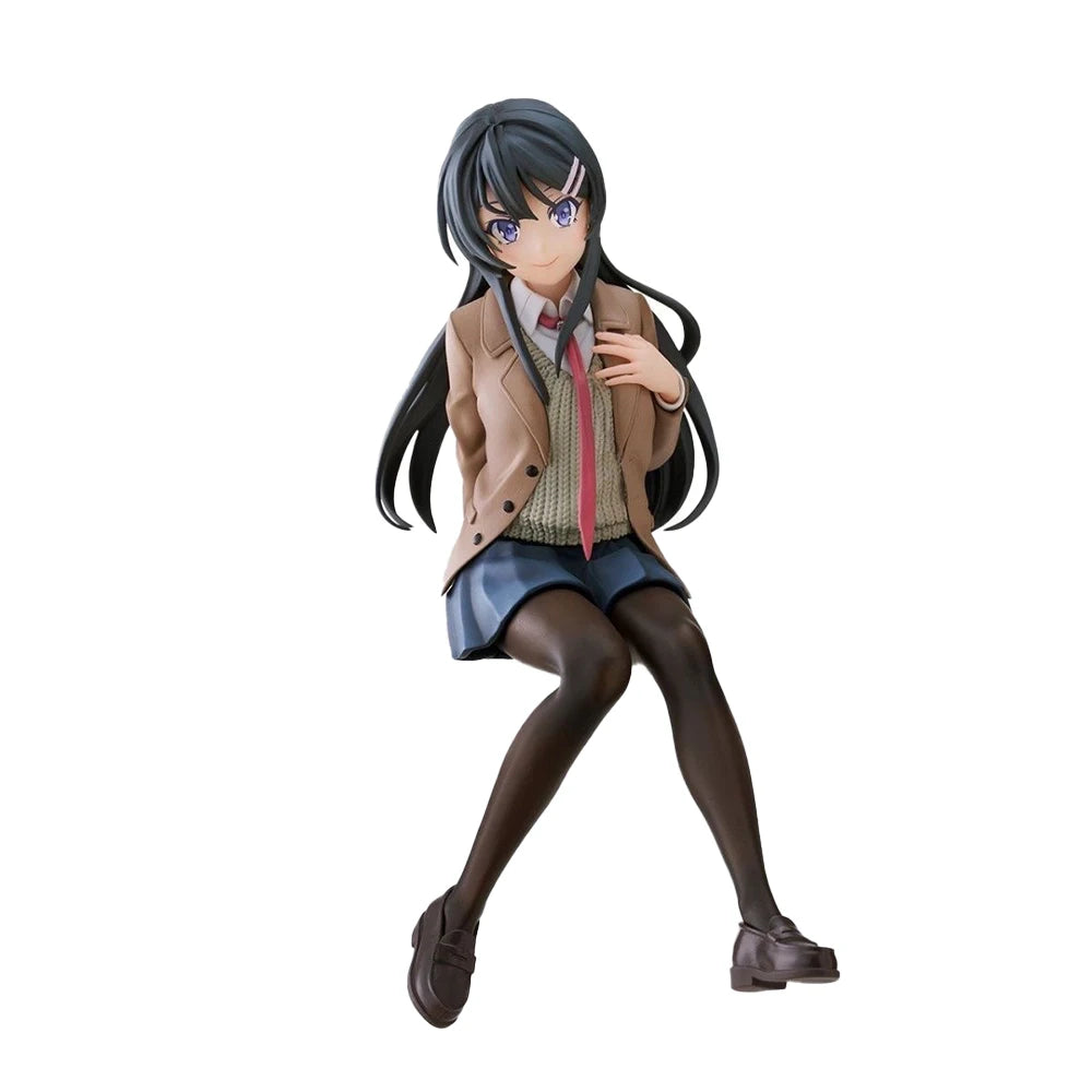 Anime Bunny Girl figure Sakurajima Mai figuras Cute anime JK girl Action Figure Sitting Pose model statue Collect Toy doll Gifts