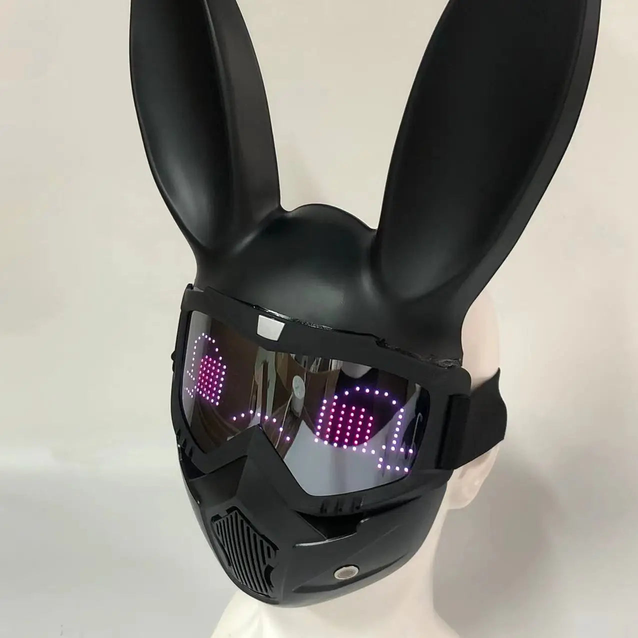 Хелоуинско зайче момиче Colplay Bluetooth приложение Светеща маска за прочистване Хелоуин Маскарад Парти LED Маски за лице за деца, мъже, жени