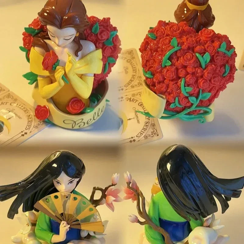 Disney Princess Art Bust Series Anime Action Figures Art Gallery Collection Decoration Statue Desk Ornament Toys Birthday Gift