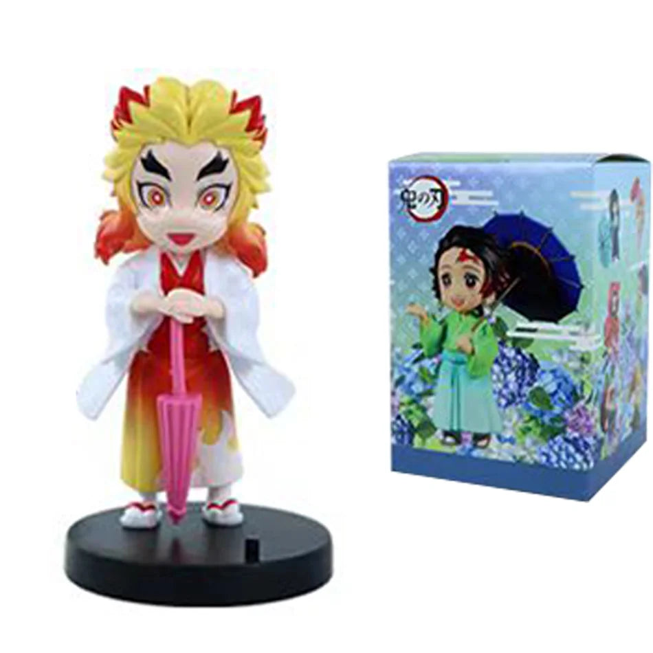 Demon Slayer Plum Rain Series Blind Box Nezuko Tanjiro Q Version PVC Figures Mystery Pack Birthday Christmas Gift