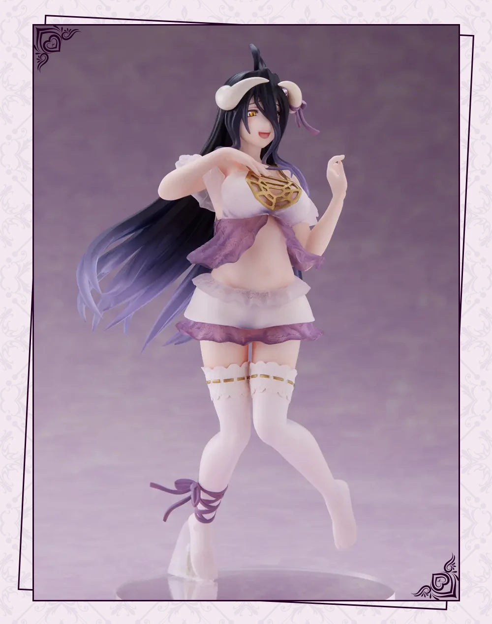 В наличност TAITO Coreful Overload Albedo Nightwear Ver Desktop Cute Doll Anime Figures Kawaii Models Toys PVC Collector