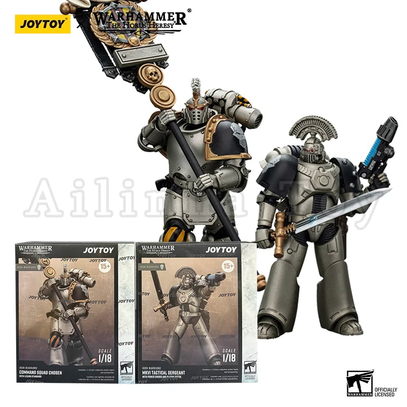 [Pre-Order]JOYTOY 1/18 Action Figure The Horus Iron Warriors MKVI Tactical Sergeant Command Squad Chosen with Legion Standard