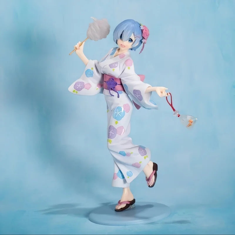 【Premium Version】23cm Re:Zero−Starting Life In Another World-Rem In Yukata(Summer Kimono)Anime Figure Model Desktop decoration