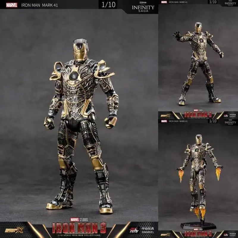 ZD Toys Marvel Iron Man MK2 Action Figure 18cm 20 Articulated Joints With Illuminated Charging Hall Of Armor Extra Hands