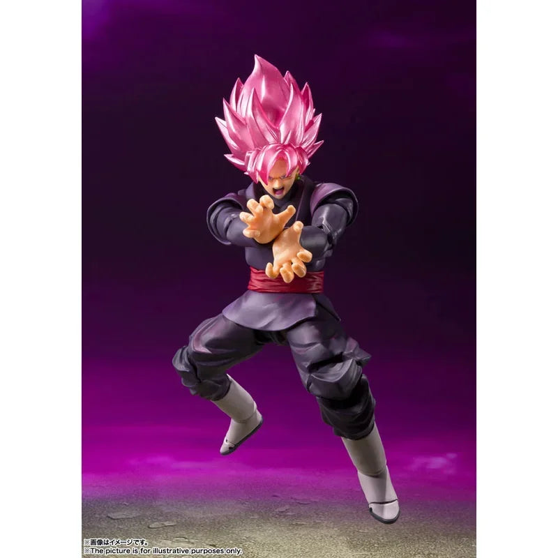 En Stock 100% Original Bandai S.H.Figuarts SHF Goku Negro Super Saiyan Rose Rerelease Edition Dragon Ball Super Anime Juguetes