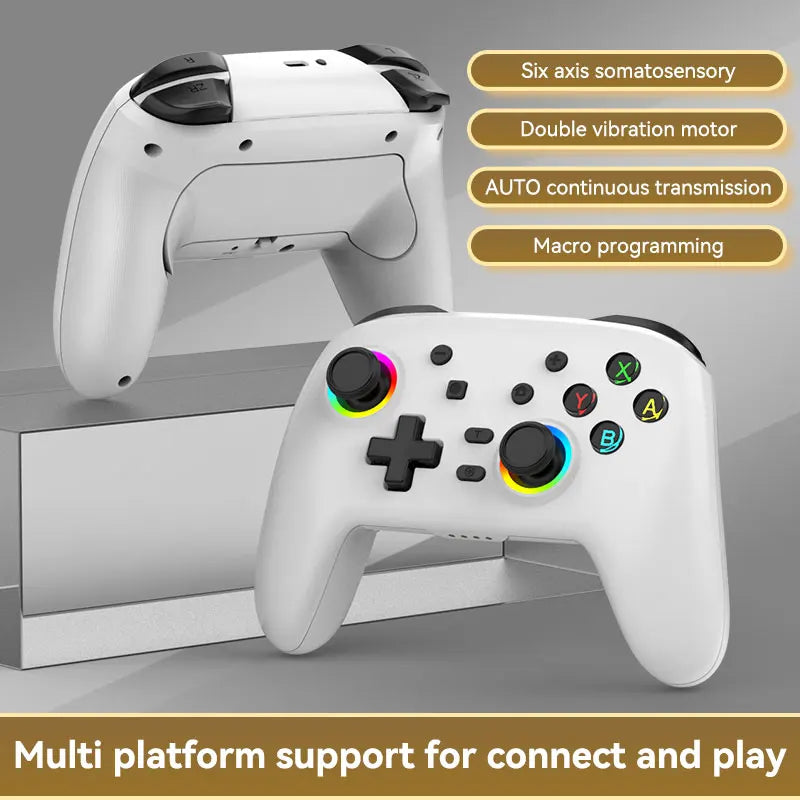 Gamepad  Controller Wireless Bluetooth Wake Function Joystick 6-Axis Gyro Handle HD Vibration