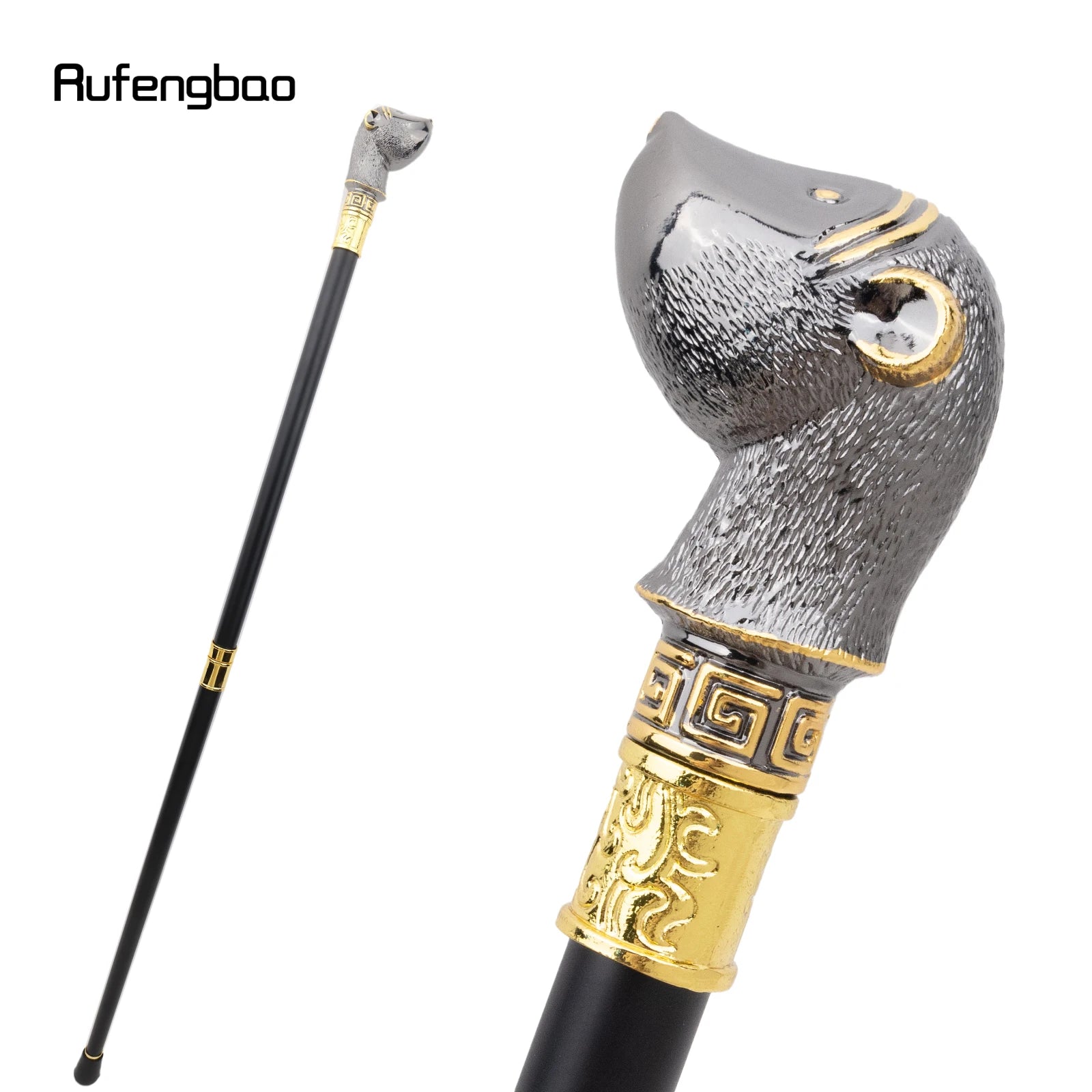 Golden Black Hamster Guinea Animal Fashion Walking Stick Decorative Cospaly Vintage Party Fashionable Walking Cane Crosier 92cm