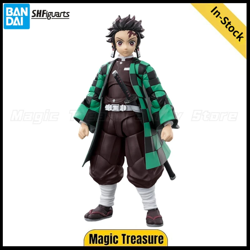 【In Stock】Original Bandai SHF Demon Slayer: Kimetsu No Yaiba Kamado Tanjirou Action Figure Model Toy Gift