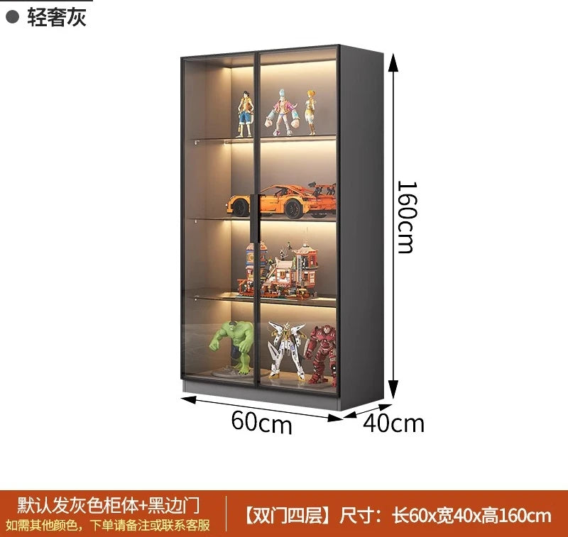 Custom Glass Door Figure Display Cabinet Display Home Living Room Blind Box Toy Lego Model Ornament