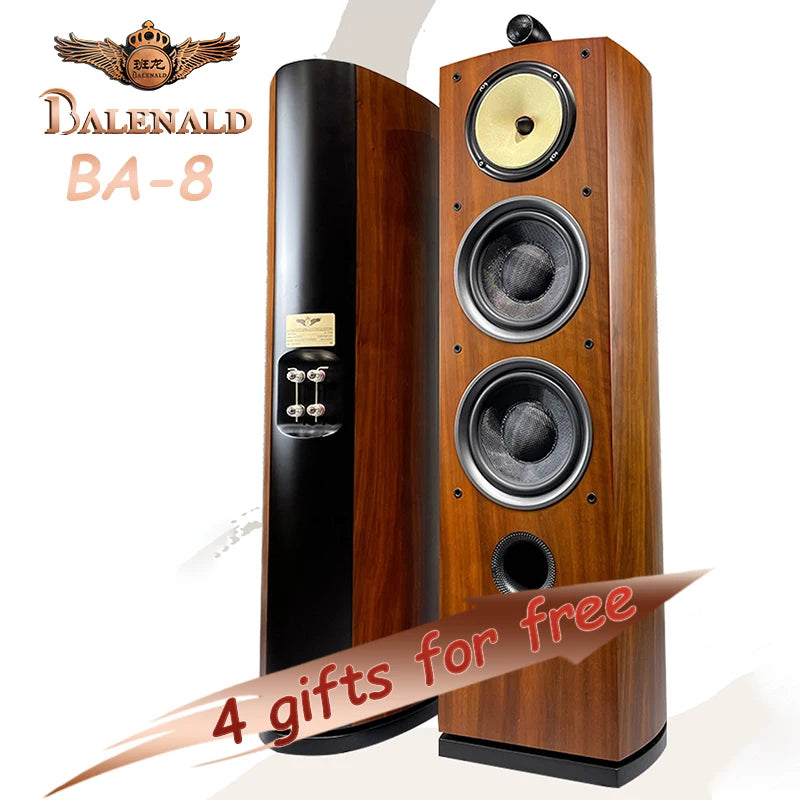 Balenald speaker BA-8HIFI high-fidelity dual 8-inch bass fever HiFi three-way floor-standing passive speaker
